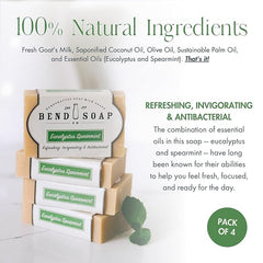 Bend Soap Company goat milk soap bar lathering for gentle cleansing.