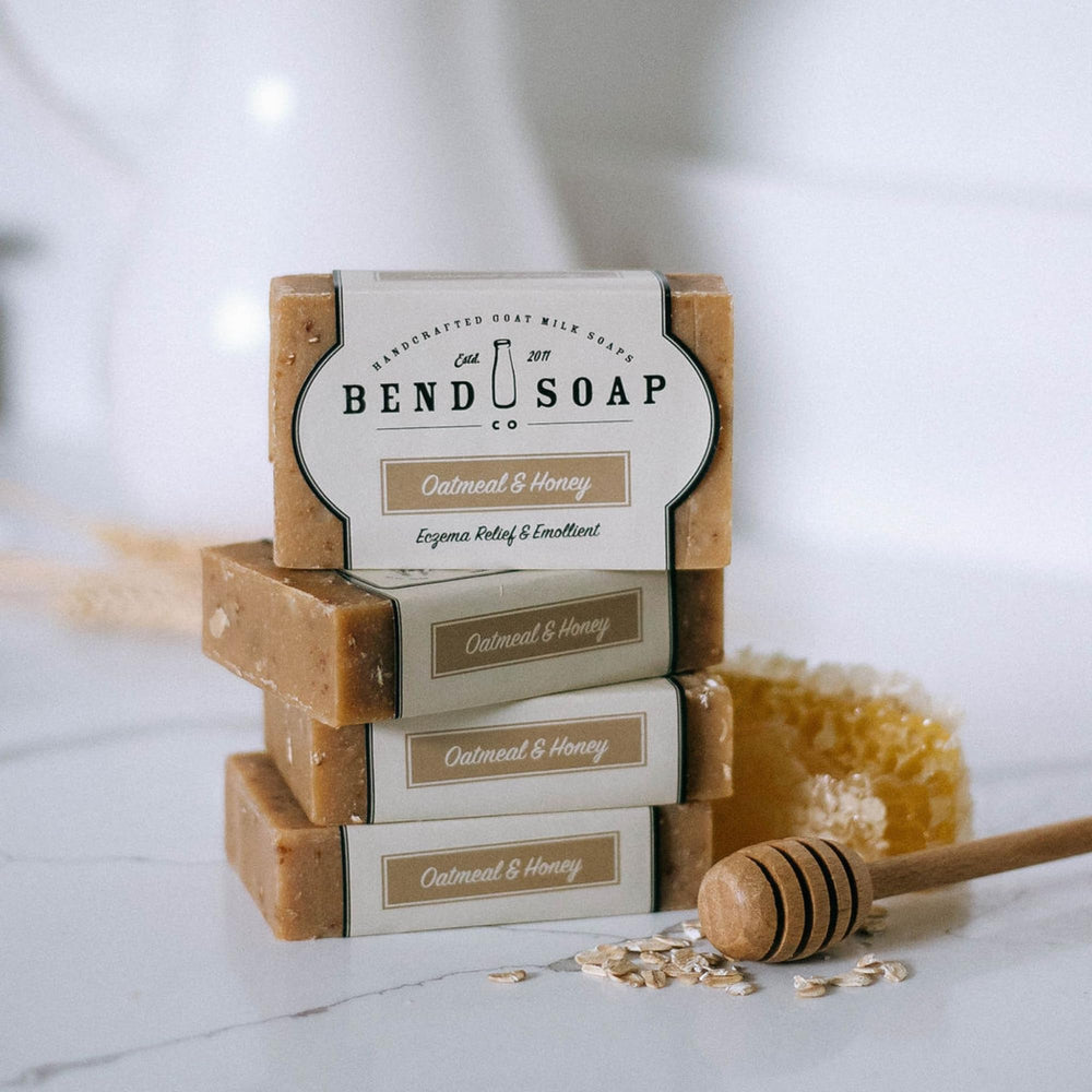 Bend Soap Company oatmeal honey soap bar gently nourishes dry skin