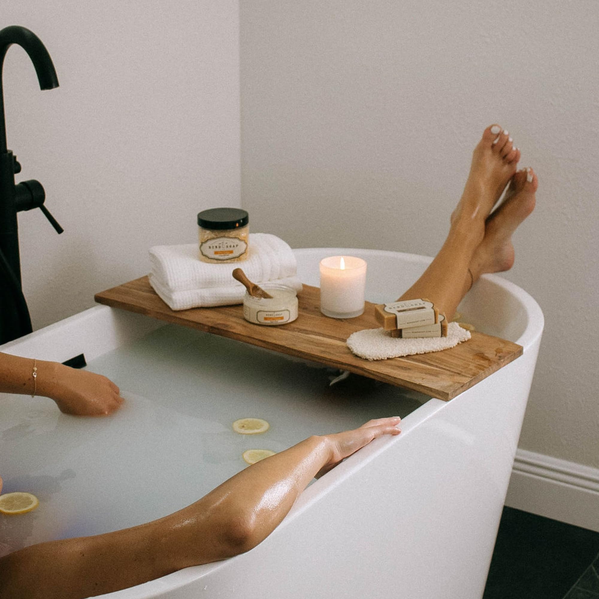Bend Soap Company Eucalyptus Spearmint Milk Bath relaxation ritual invites unwinding after a long day.