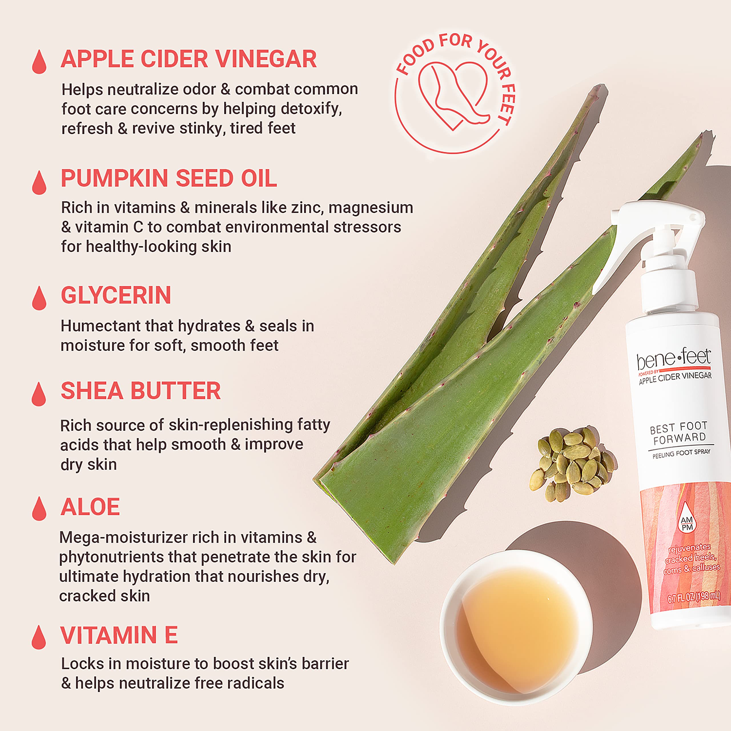 Benefeet peeling spray applied to dry feet for exfoliation