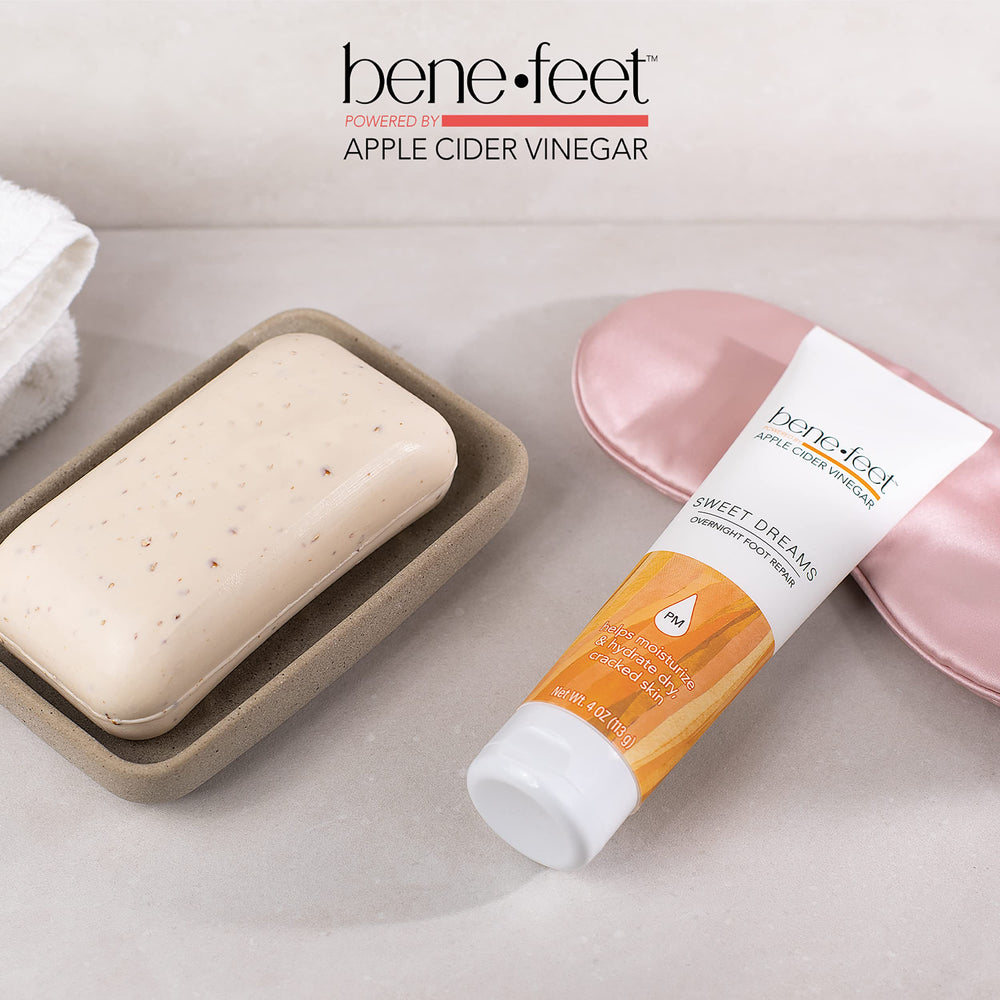 Benefeet detox glow concept image suggesting refreshed, healthier-looking feet after overnight care