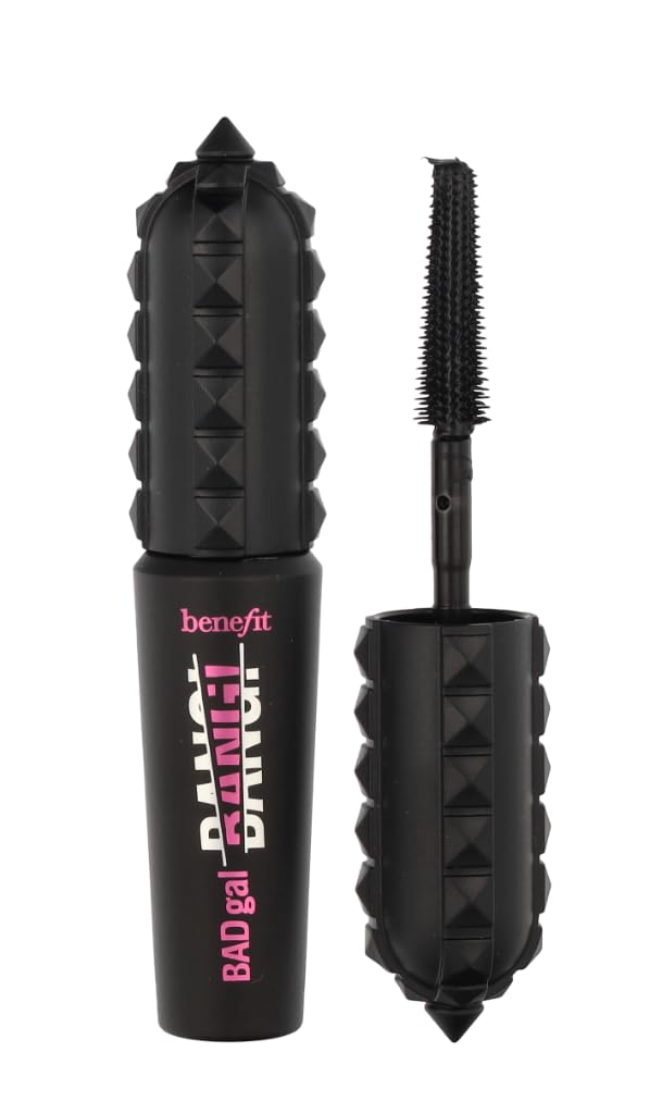 Benefit BADgal Bang mascara close-up showing 360° reach for dramatic volume