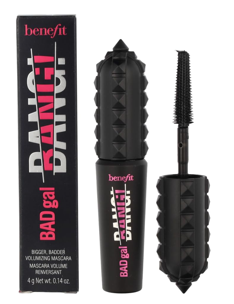 Benefit BADgal Bang mascara wand brush demonstrating root-to-tip volume