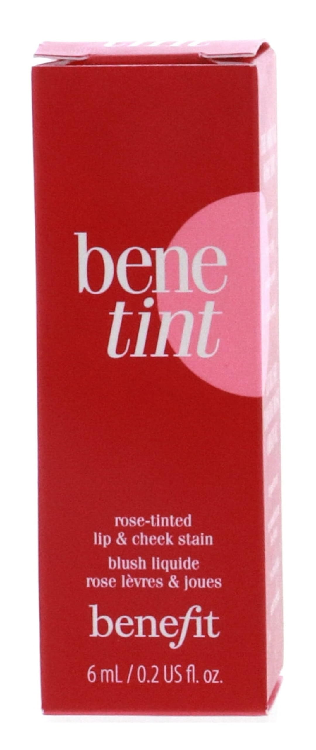 Benefit Bene Tint layered with lip gloss for enhanced pout.
