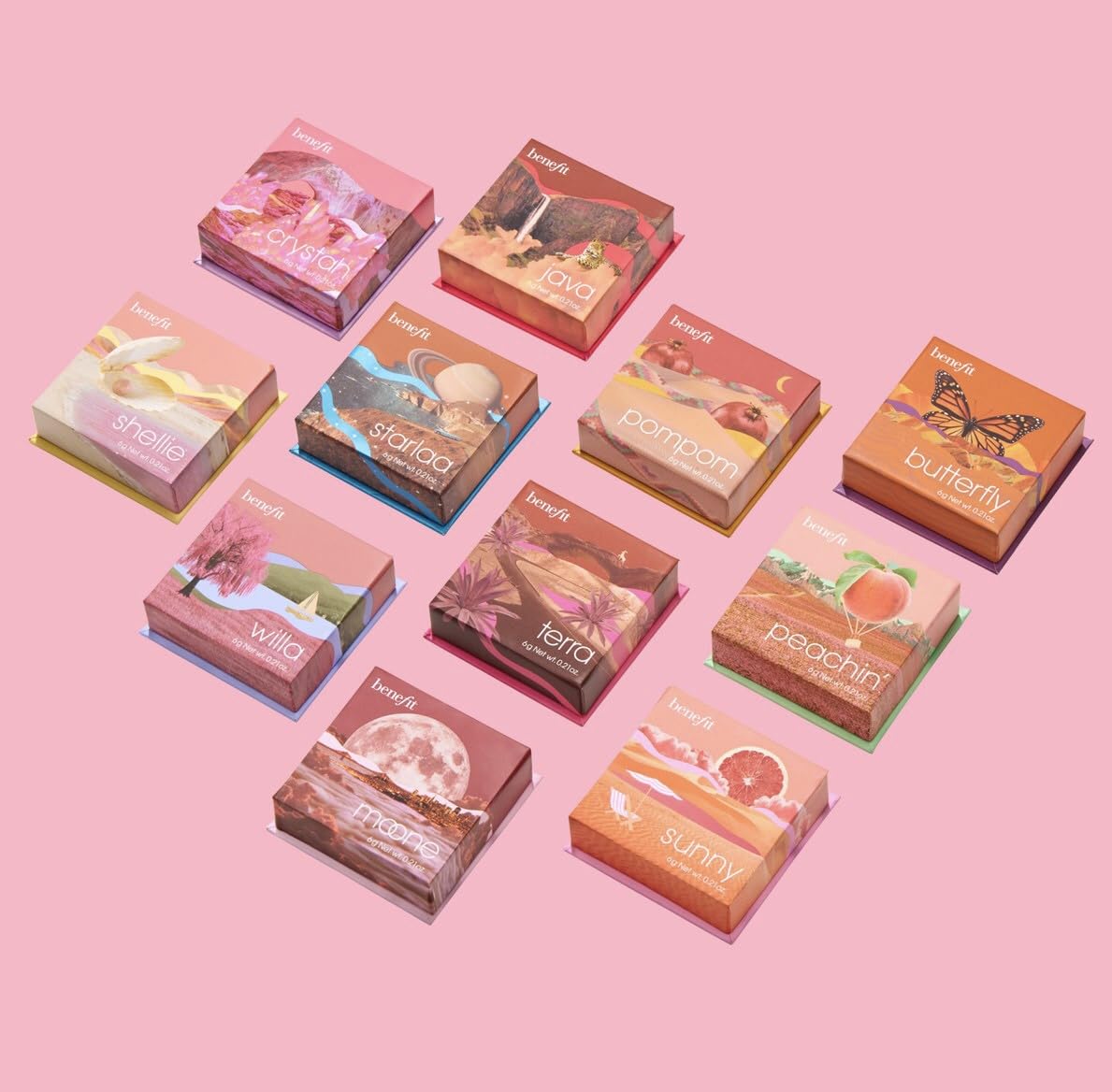 Benefit BOP Java Powder Blush Rosy Mocha natural finish on skin