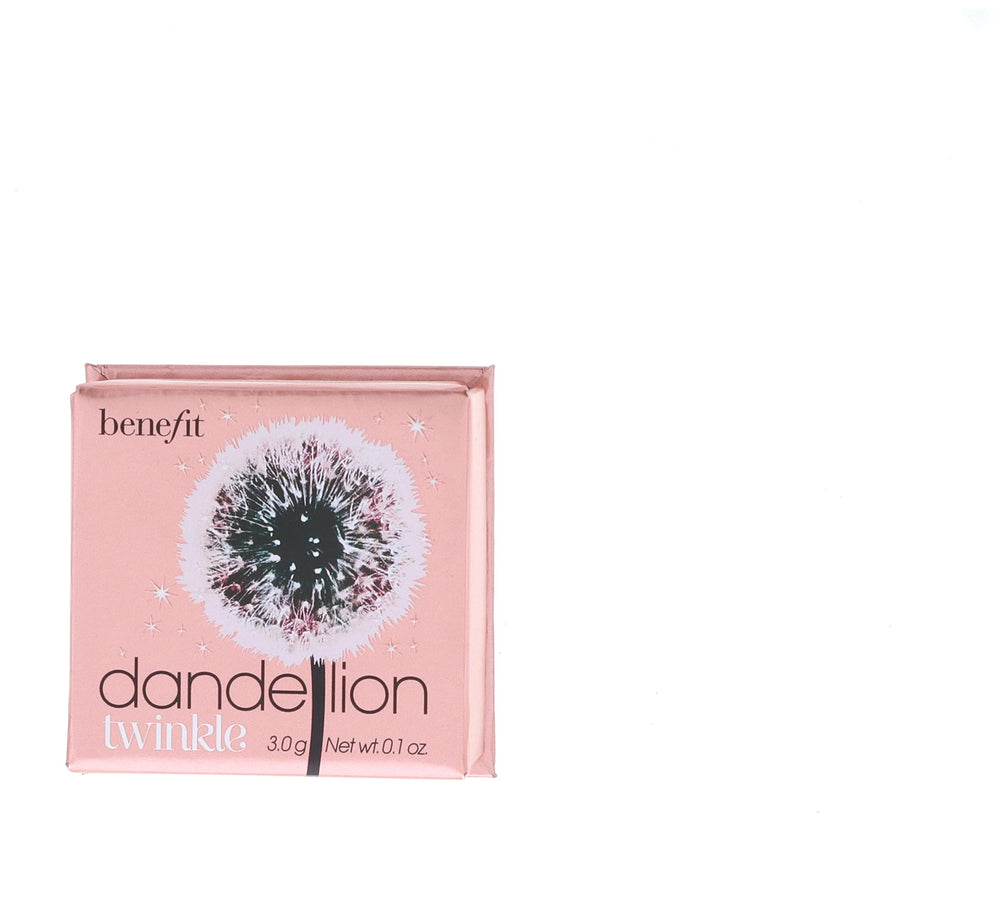 Benefit Dandelion Twinkle powder compact delivering sheer nude-pink glow.