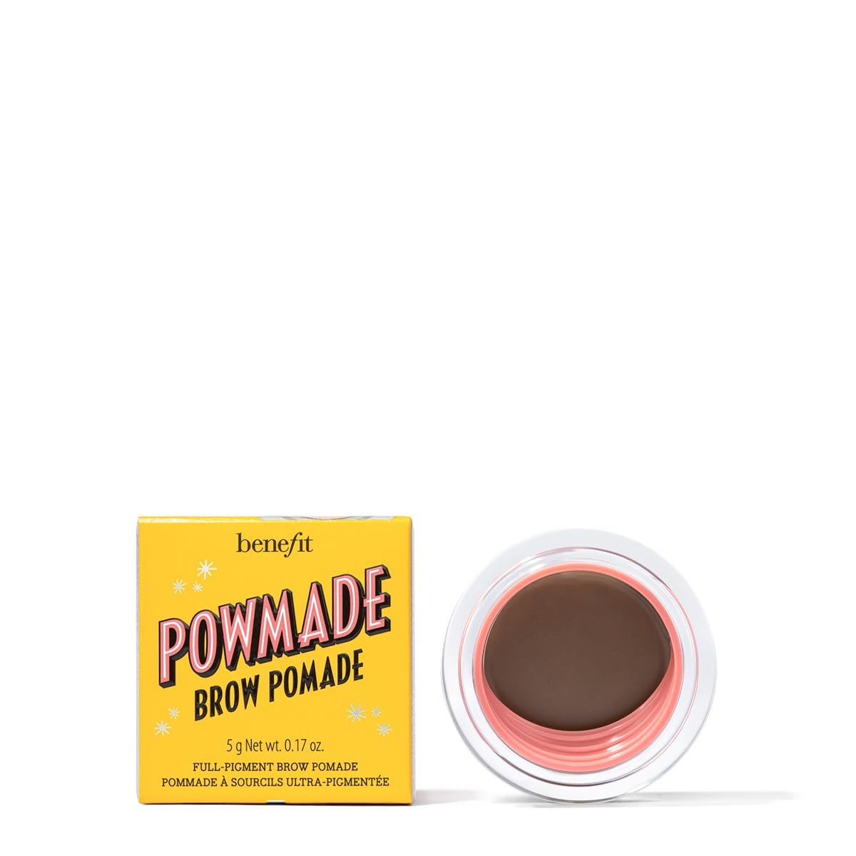 Benefit POWmade Brow Pomade built-in wiper demonstrates clean, precise application