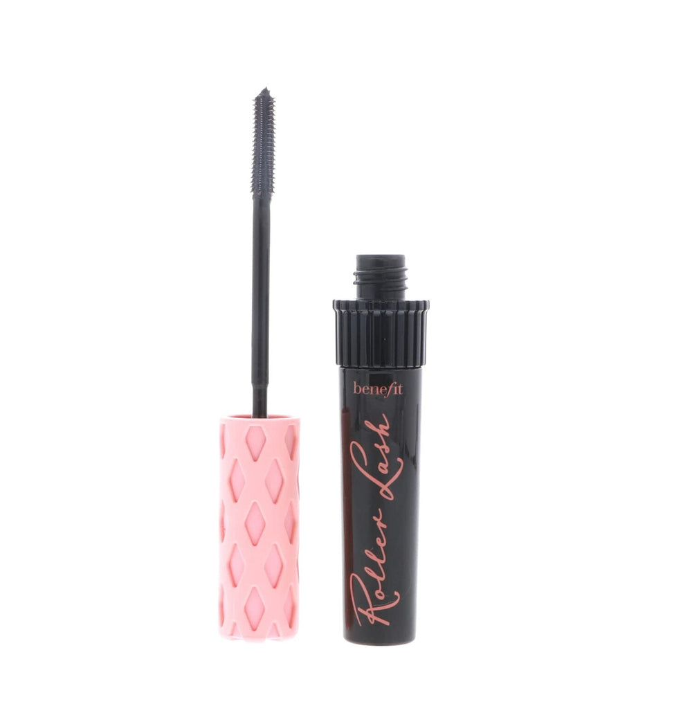 Benefit Roller Lash applied on lashes for defined curl and separation.