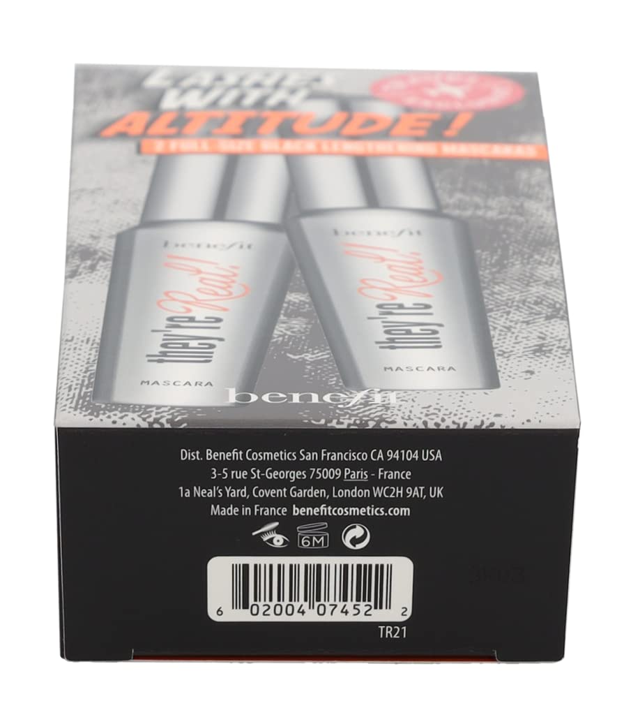 Benefit They're Real Beyond Mascara Duo glossy jet-black lashes close-up.