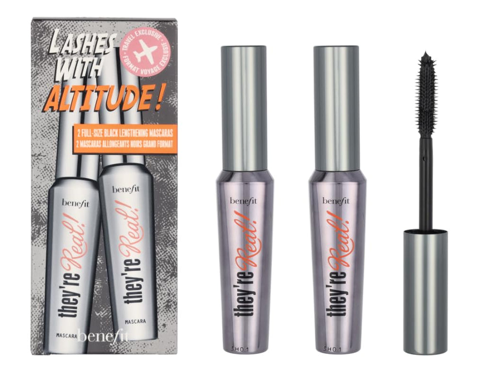 Benefit They're Real Beyond Mascara Duo Pack 2 ready for travel.