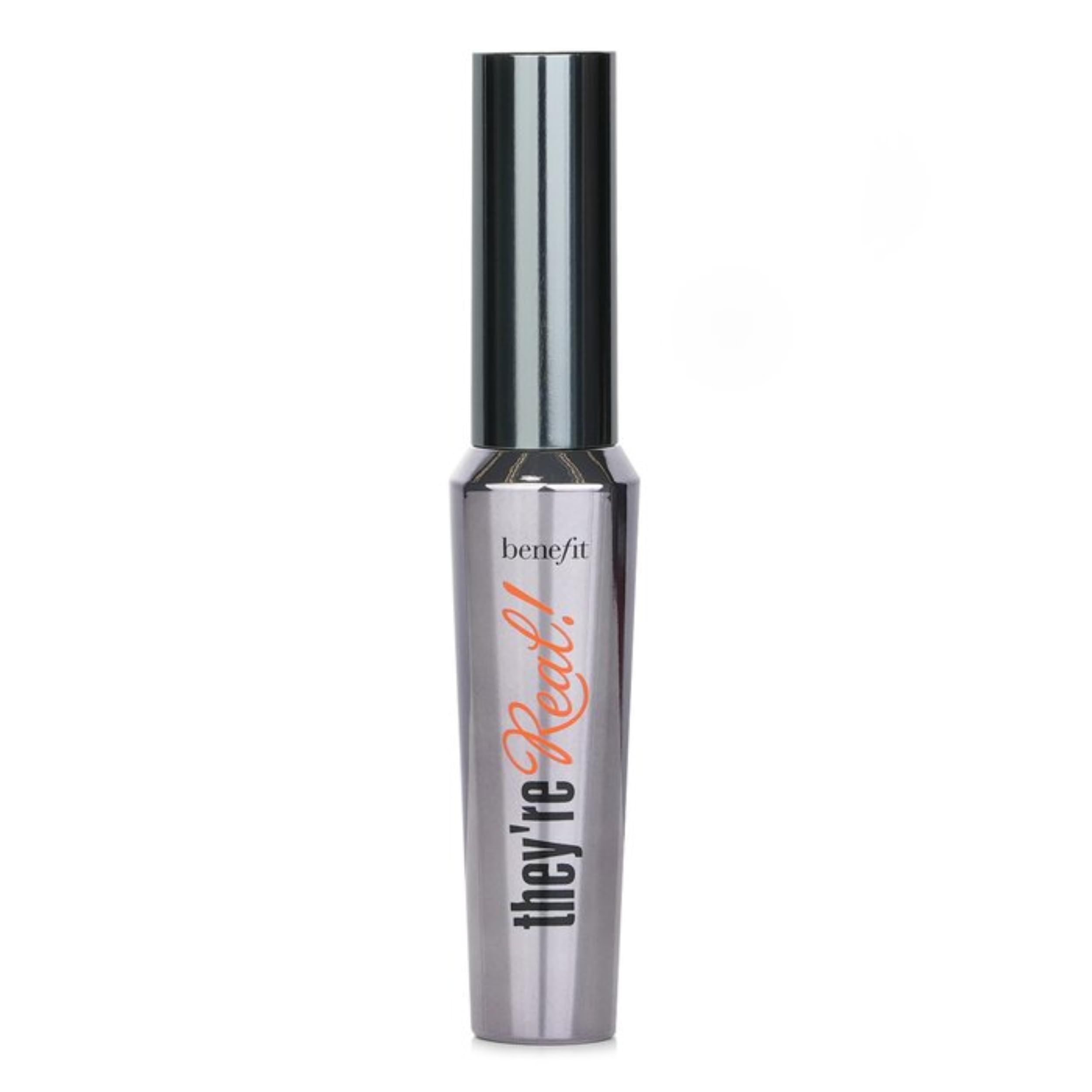 Benefit Theyre Real Mascara daily-use closeup highlights easy-grab brush and comfortable wear