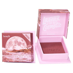 Benefit Wanderful World Moone blush in compact front view for travel touch-ups.