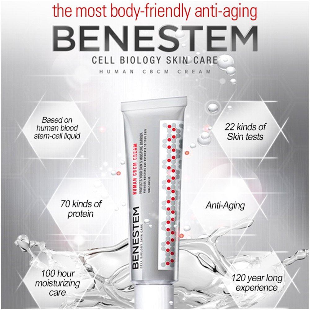 Close-up of Benestem CBCM Cream texture showing a rich, moisturizing cream.