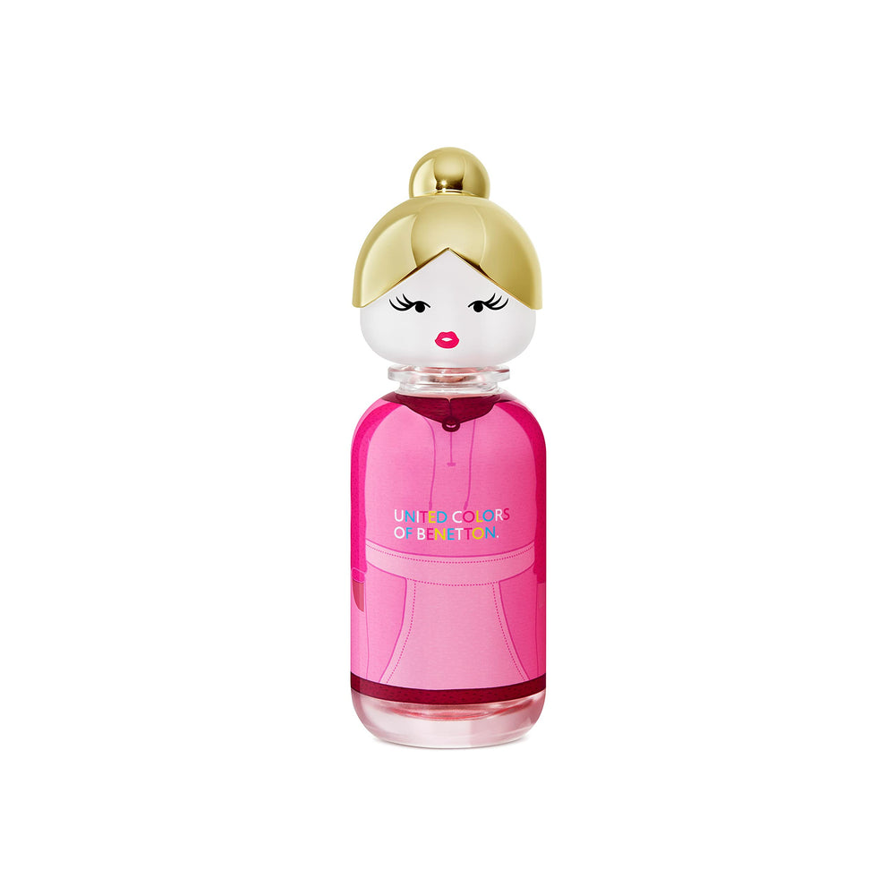 Benetton Sisterland Pink Raspberry bottle angle shows sleek design