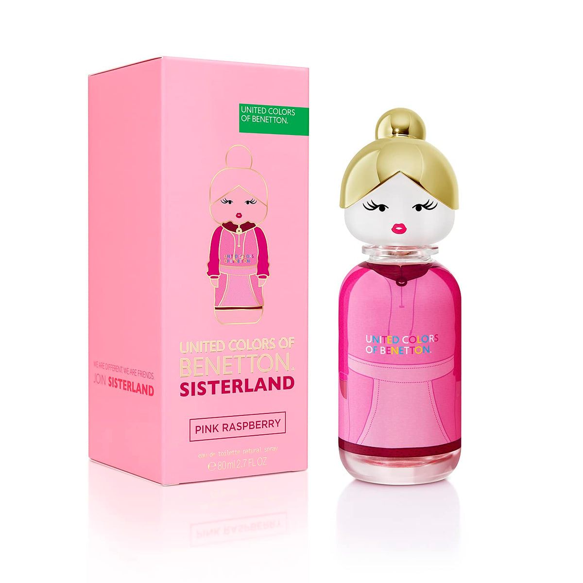 Benetton Sisterland Pink Raspberry bottle front view for everyday elegance