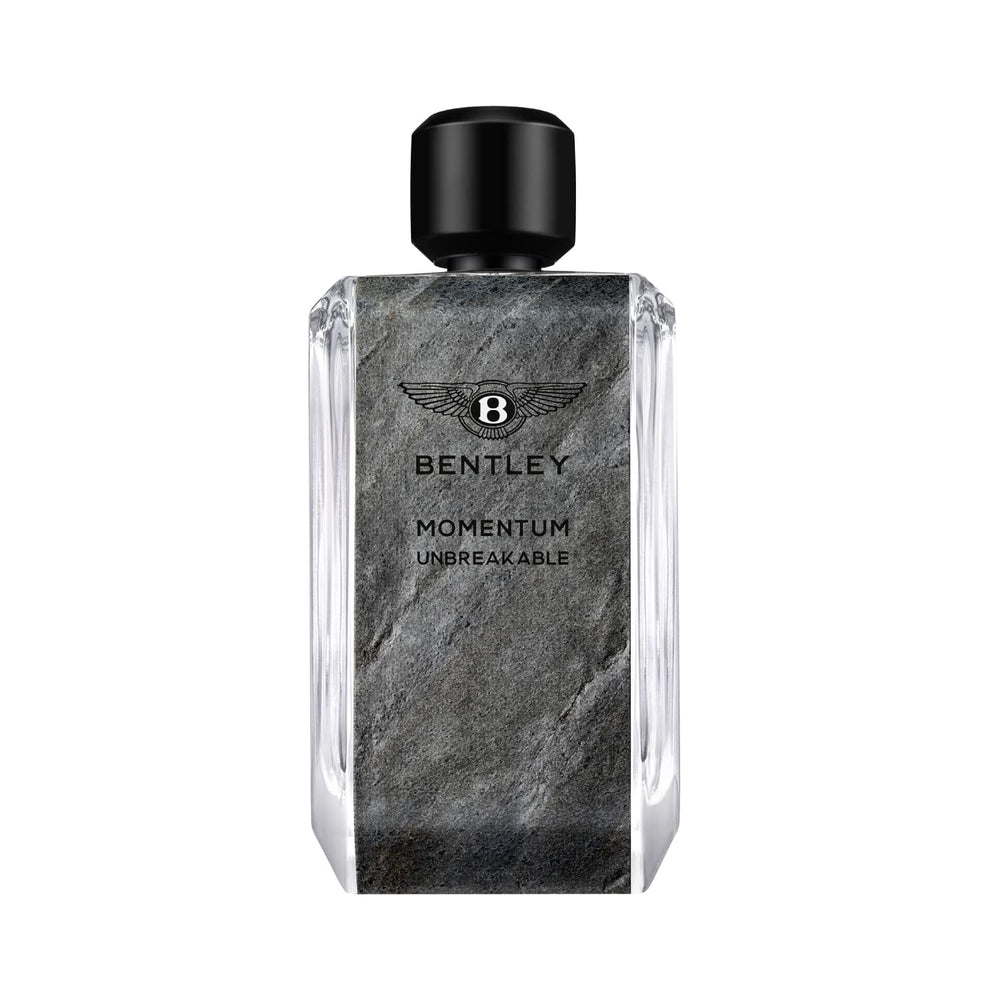 Bentley Momentum Unbreakable EDP bottle close up for confident daily wear