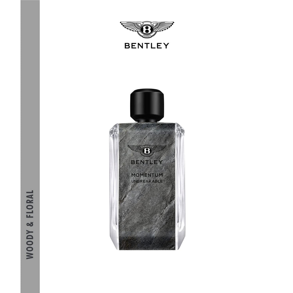 Bentley Momentum Unbreakable EDP box and bottle displayed on a clean surface