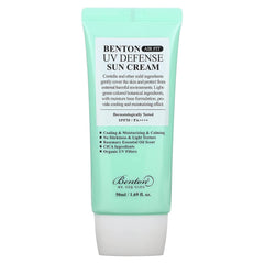 Benton Air Fit UV Defense Sun Cream bottle on a clean surface for daily UV protection.
