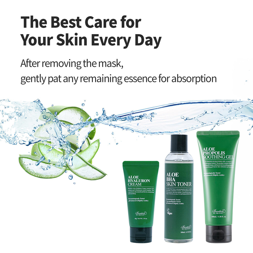 BENTON Aloe Soothing Mask Pack 10-pack display highlighting value