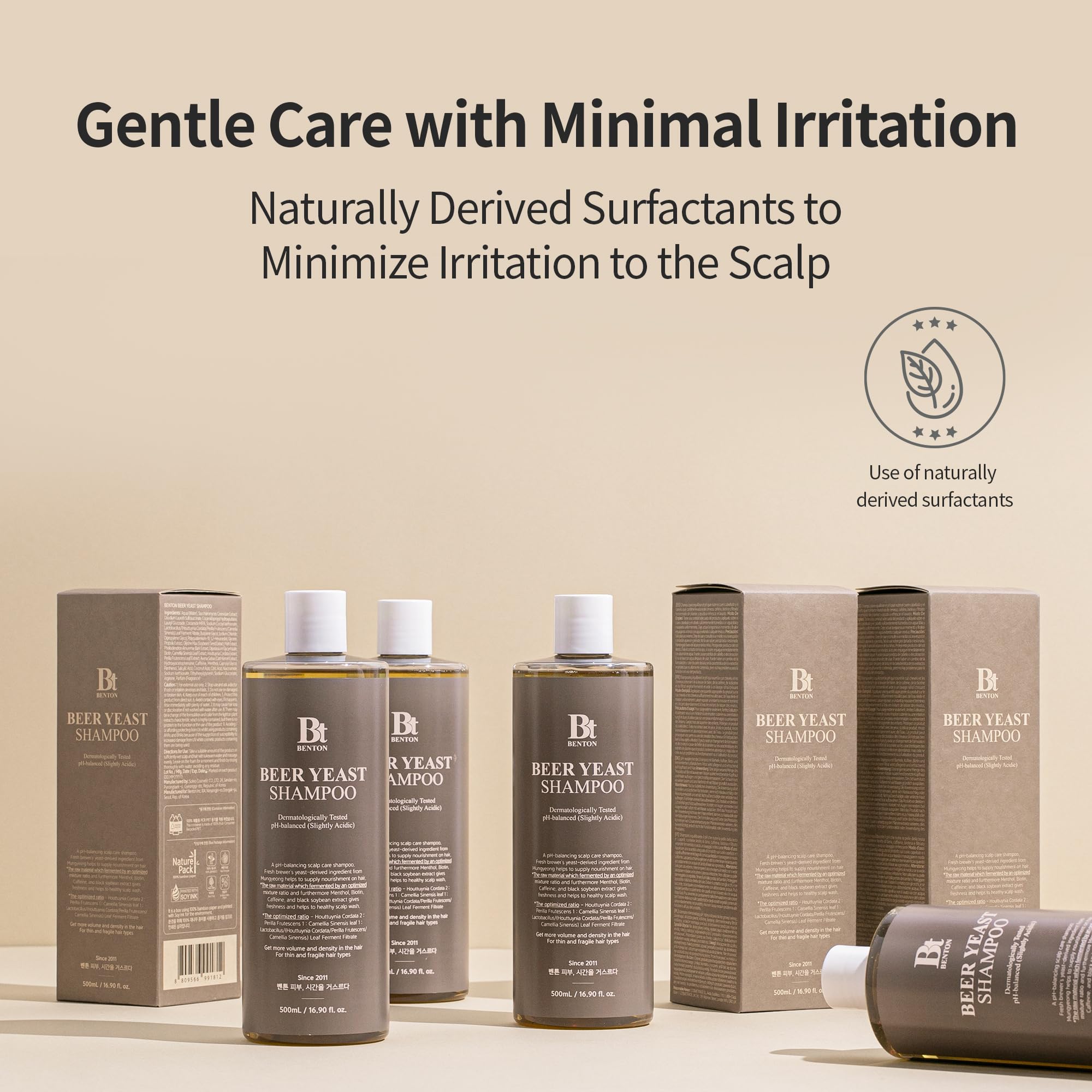 BENTON Beer Yeast Shampoo ingredients collection emphasizes fermented extracts and biotin.
