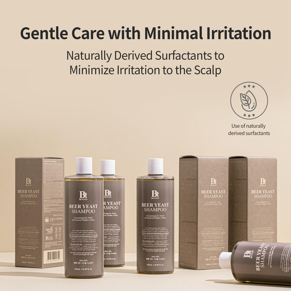 BENTON Beer Yeast Shampoo ingredients collection emphasizes fermented extracts and biotin.