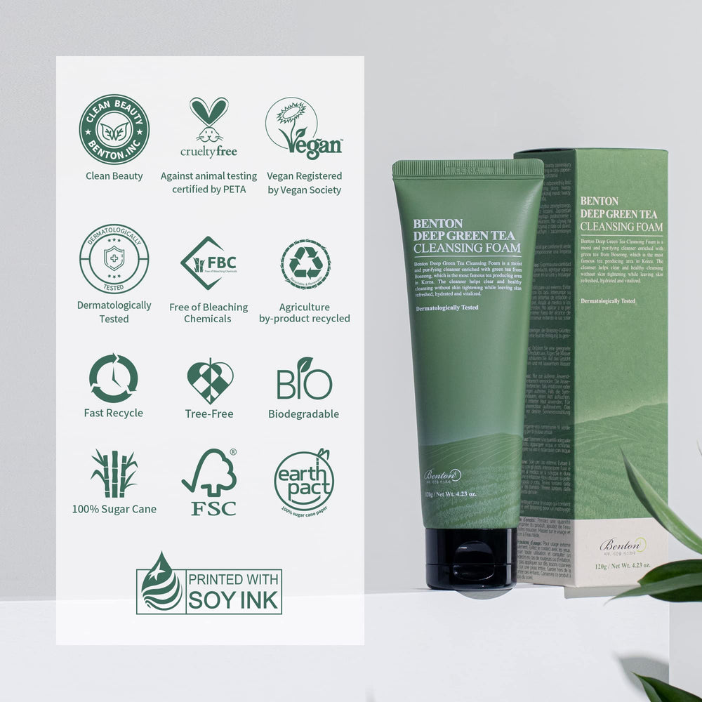 Label highlights Boseong-origin green tea components in Benton cleanser