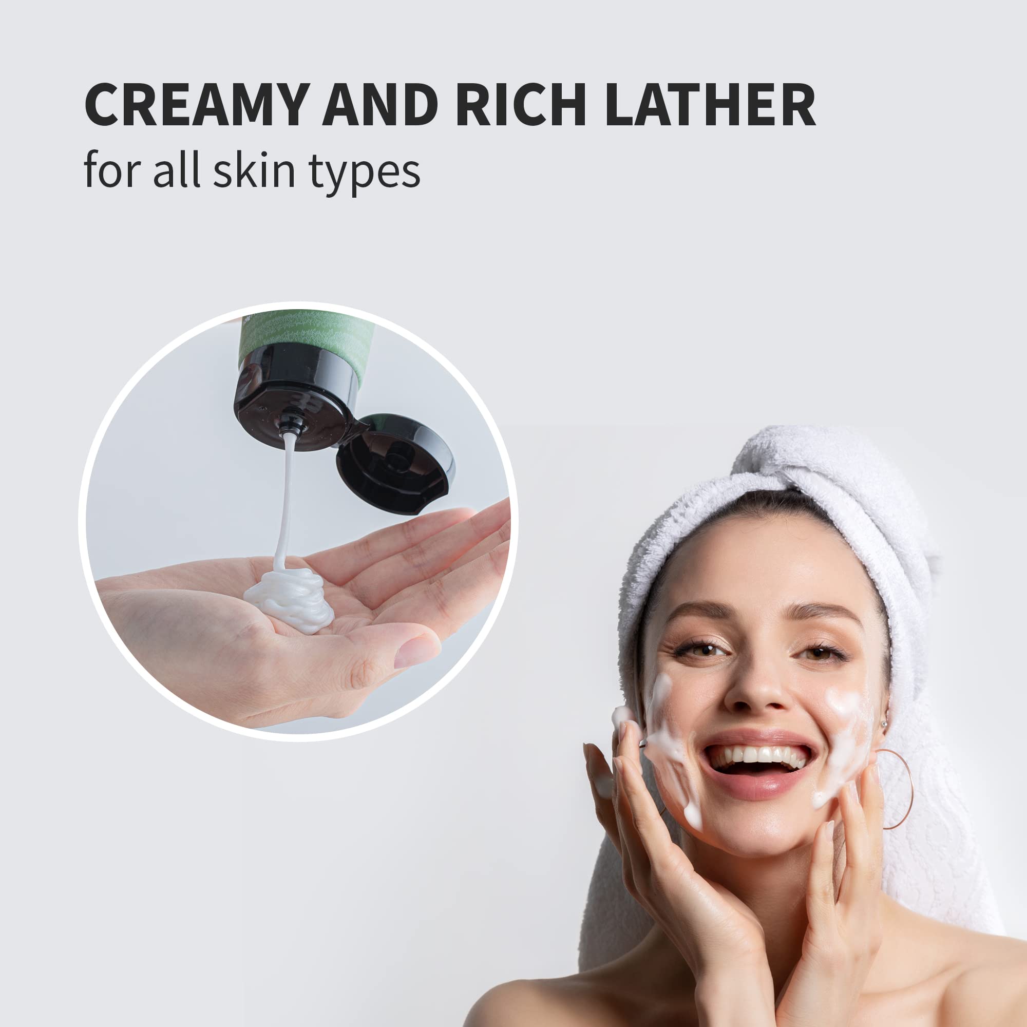 Packaging of Benton Deep Green Tea Face Wash emphasizing eco-friendly philosophy
