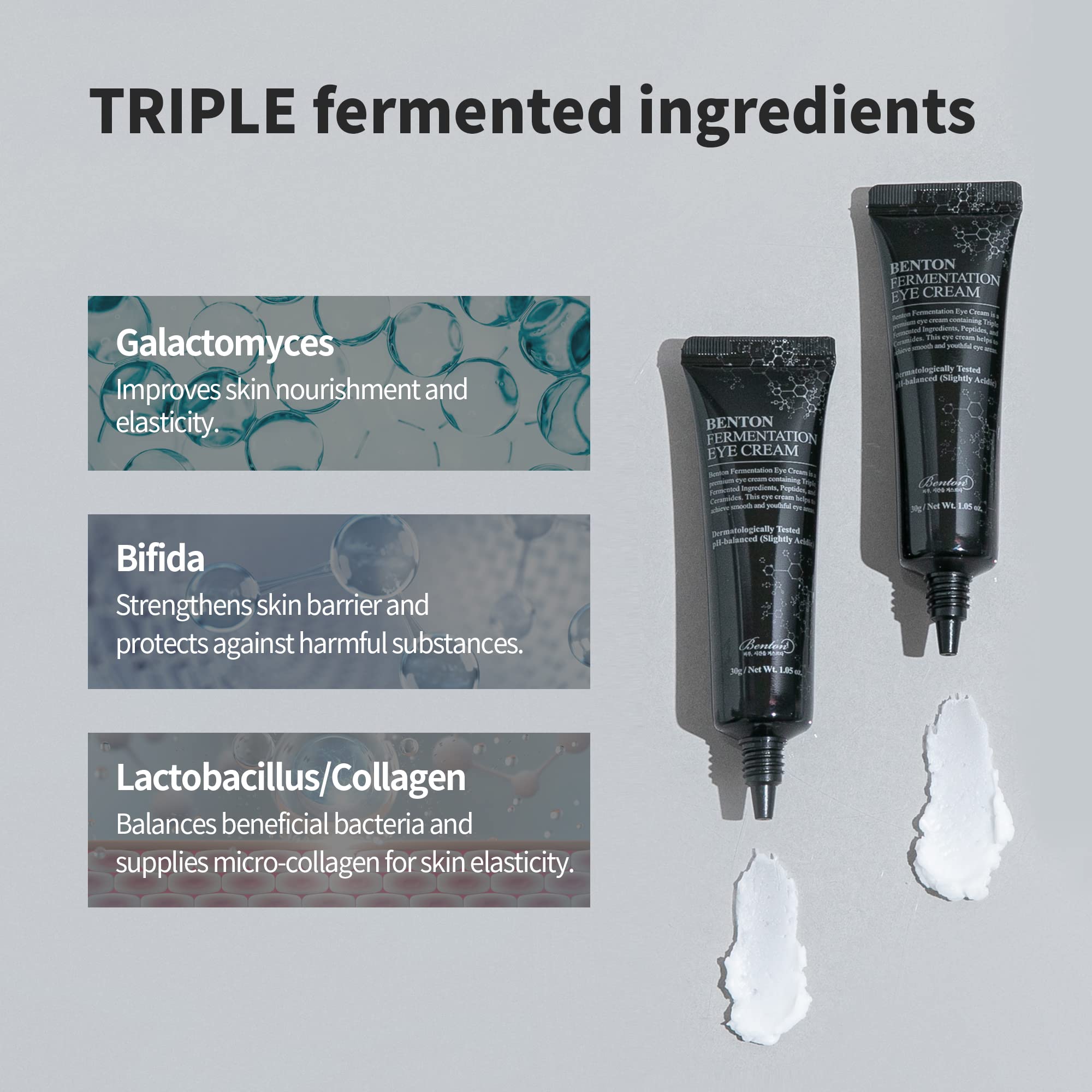 Eye cream in a daily skincare routine near the eye area.