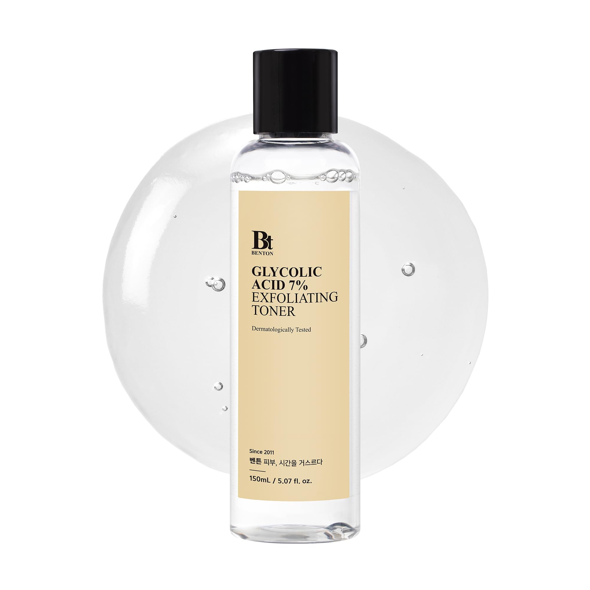 Benton Glycolic Toner bottle with 7% exfoliation for smoother skin.