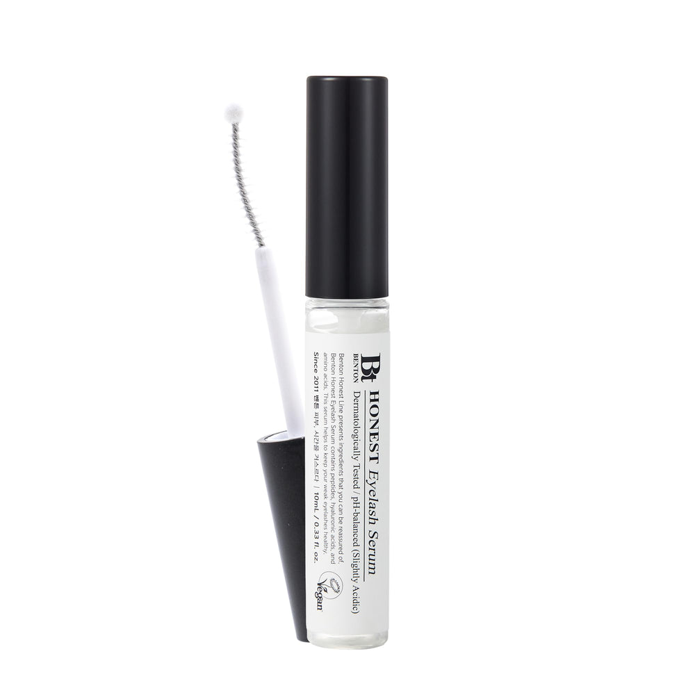 BENTON Honest Eyelash Serum bottle shown for daily lash nourishment and moisture.