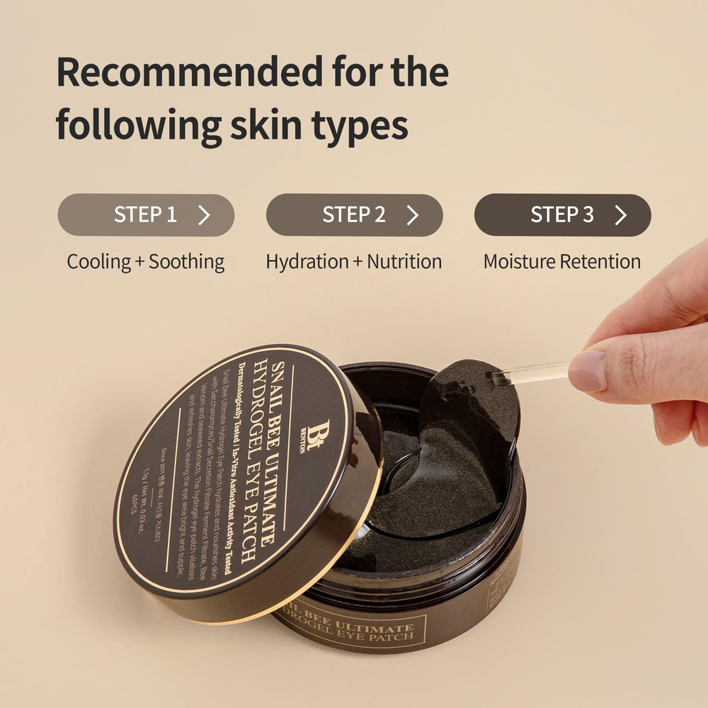 BENTON Snail Bee Ultimate hydrogel patch delivers a cooling sensation