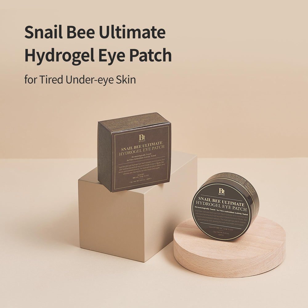 BENTON Snail Bee Ultimate eye patch close-up shows hydrating gel texture
