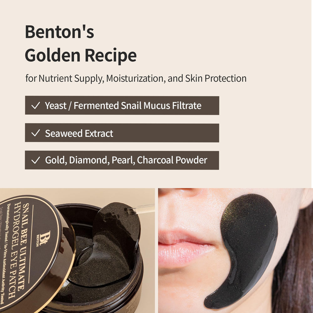 BENTON Snail Bee Ultimate patch applied under the eye for cooling comfort