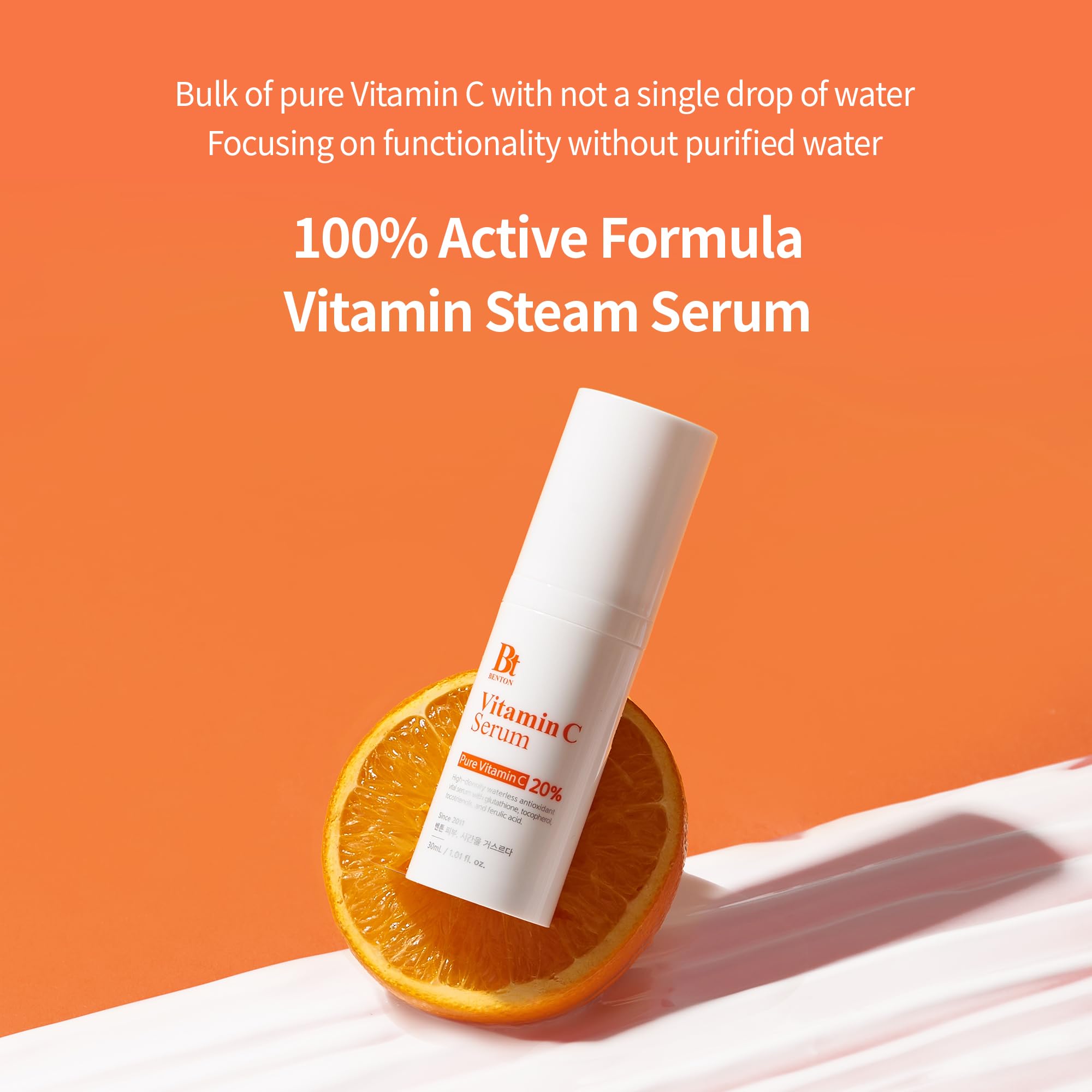 BENTON Vitamin C Serum, flacon 20% vitamine C pure pour un teint homogène.