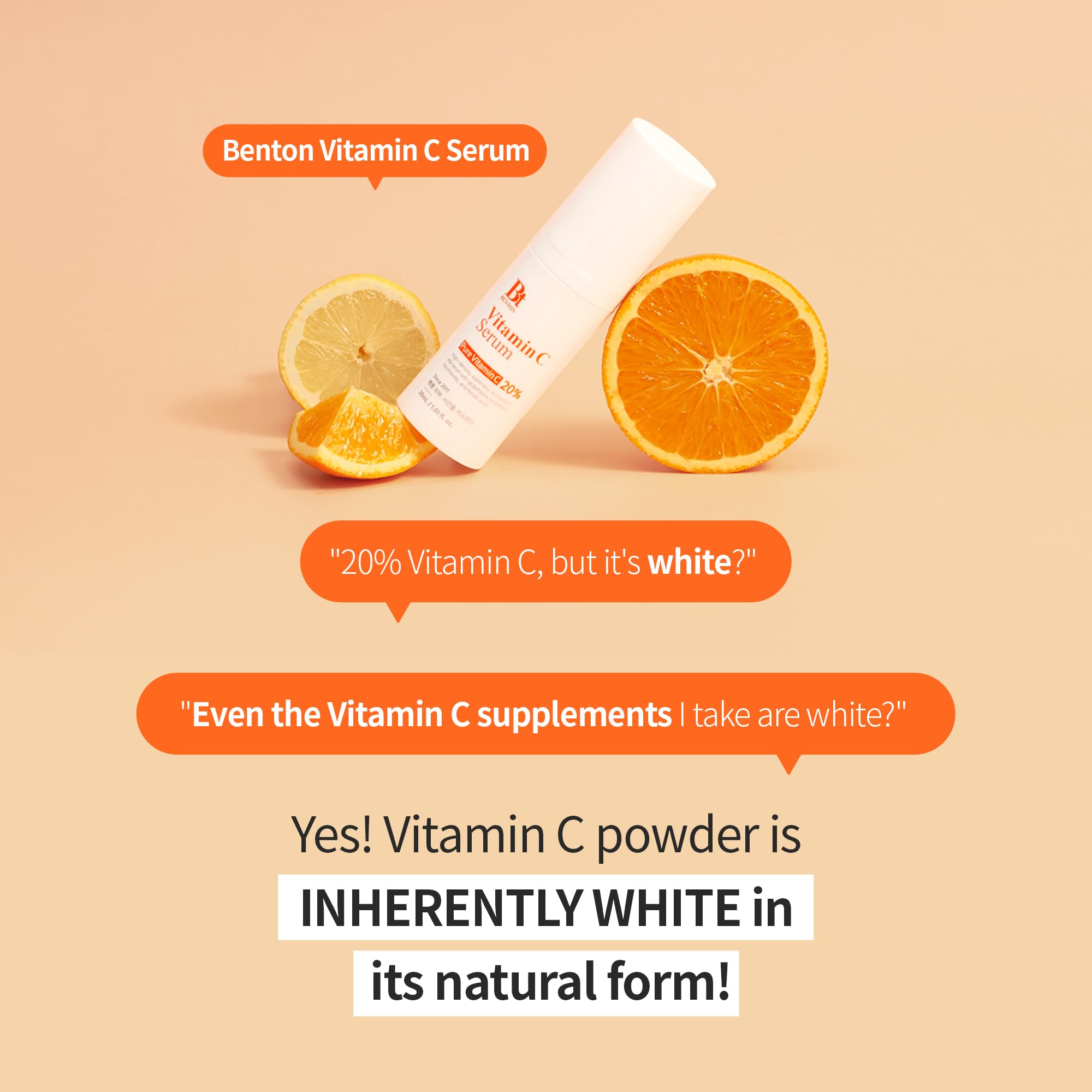 BENTON Vitamin C Serum réduit l’oxydation grâce à l’absence d’eau et d’alcool.