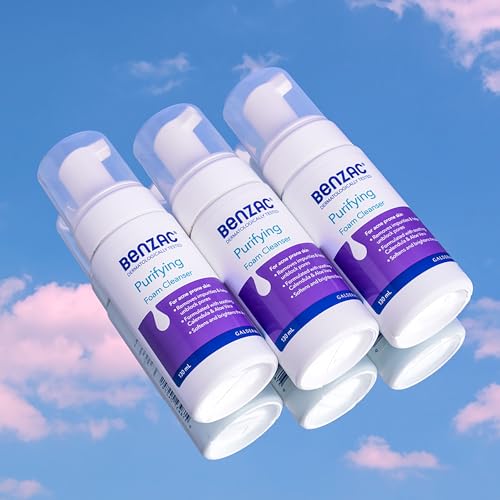 Pump dispensing Benzac Daily Facial Foam Cleanser in action