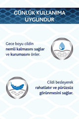 Bepanthol Derma Night Cream texture closeup shows creamy moisture for overnight hydration