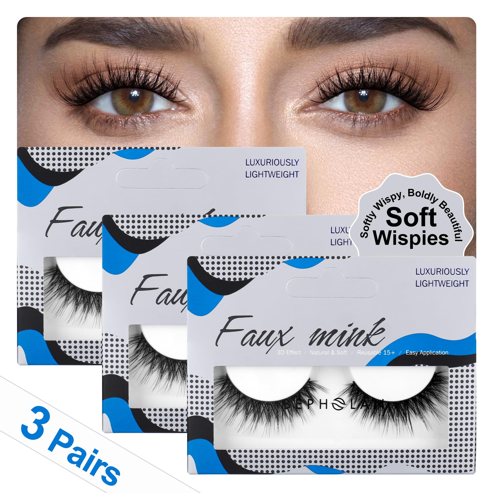 Bepholan Lashes Natural Look packaging showcases premium faux fibers for everyday wear