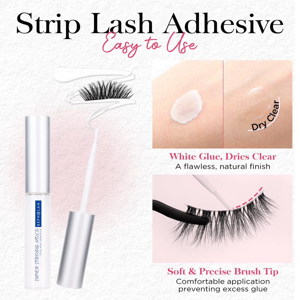 BEPHOLAN glue with precise brush applicator for clean lash bonding.