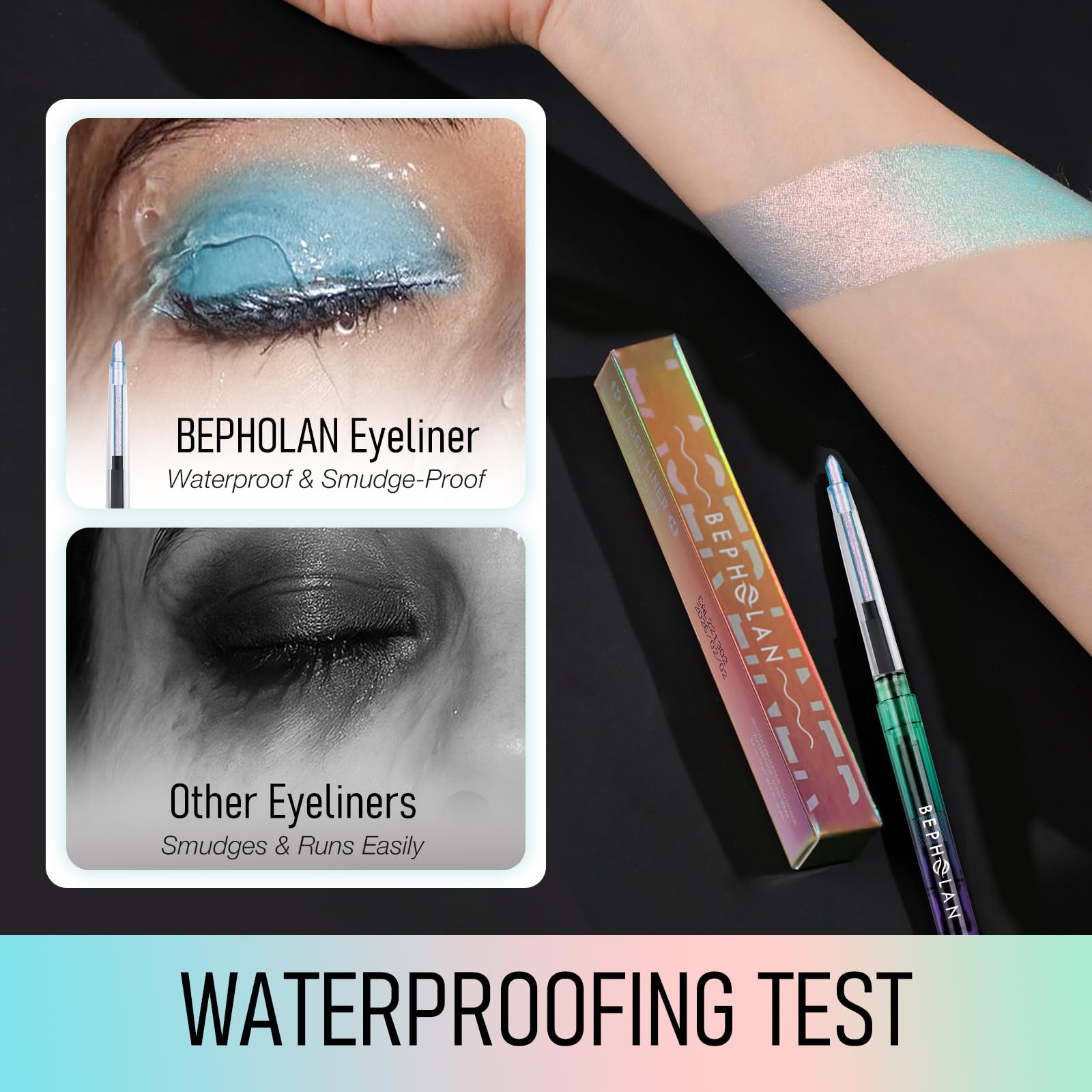 BEPHOLAN Waterproof long-wear formula stands up all day.