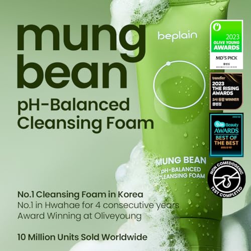 Beplain fragrance-free cleansing foam texture showing soothing, low-irritation care.