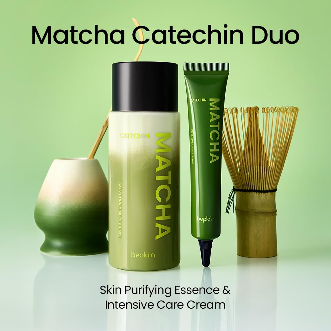 beplain Matcha Catechin Essence after application showing natural glow