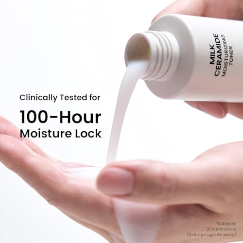 Beplain Milk Ceramide Toner routine application demonstrates smooth skin prep for makeup.