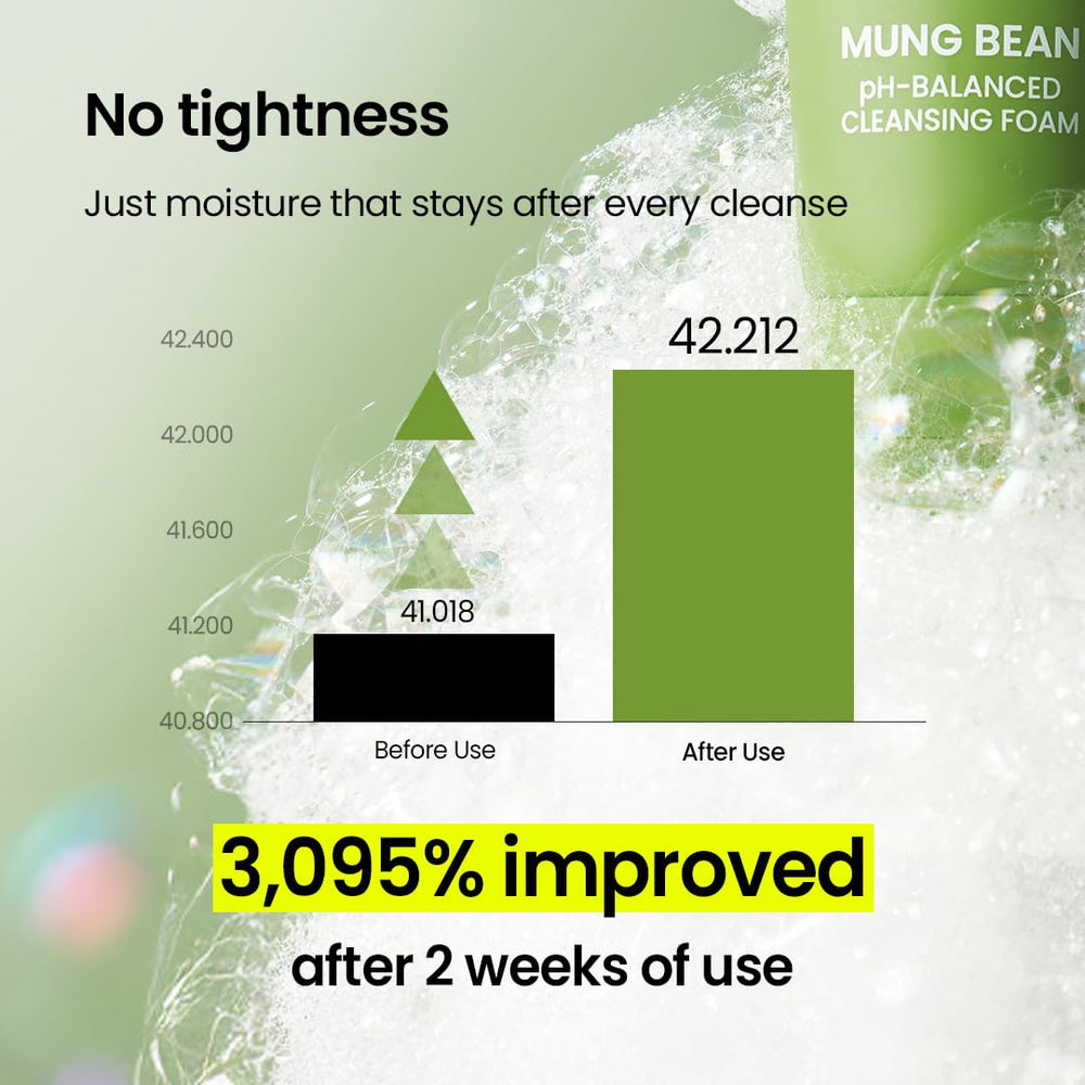 Beplain mung bean foam water rinse demonstrates thorough wash without residue.