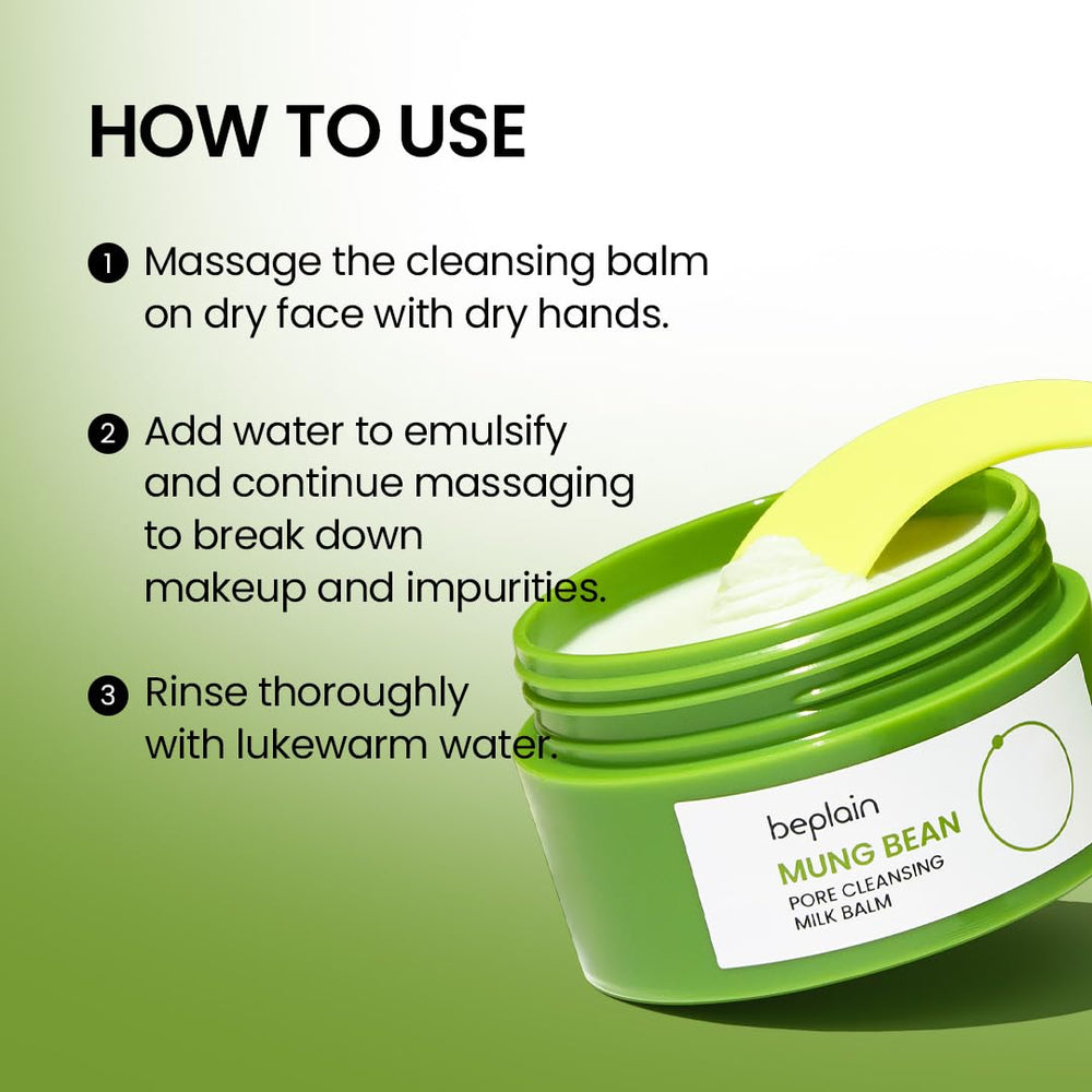 beplain mung bean oil complex ingredient highlight enhances gentle cleansing