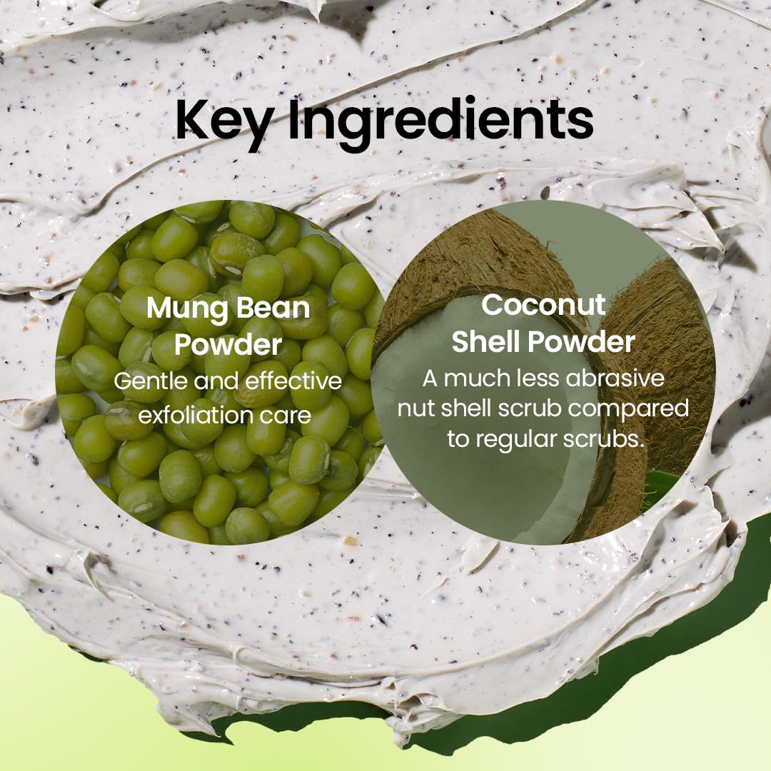 Mask on the face delivers a soothing cleanse and even texture.