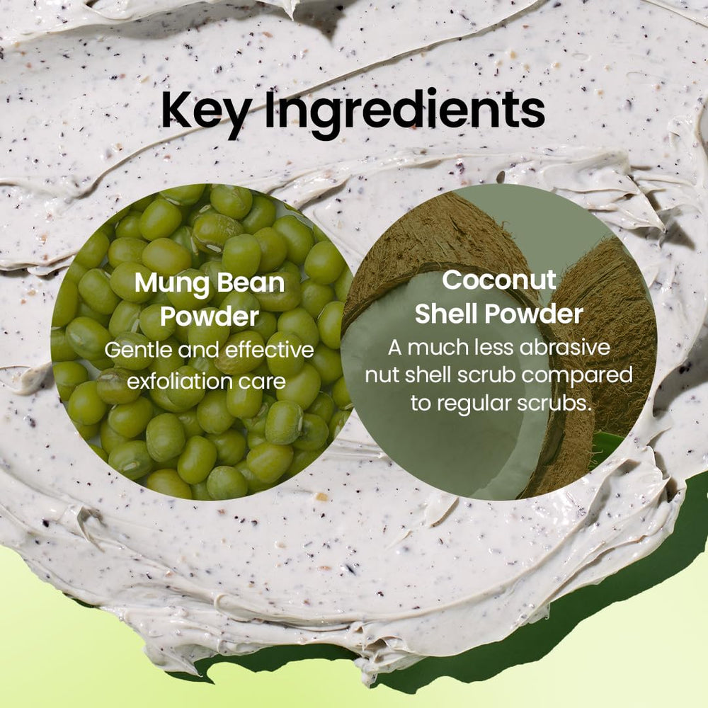 Mask on the face delivers a soothing cleanse and even texture.