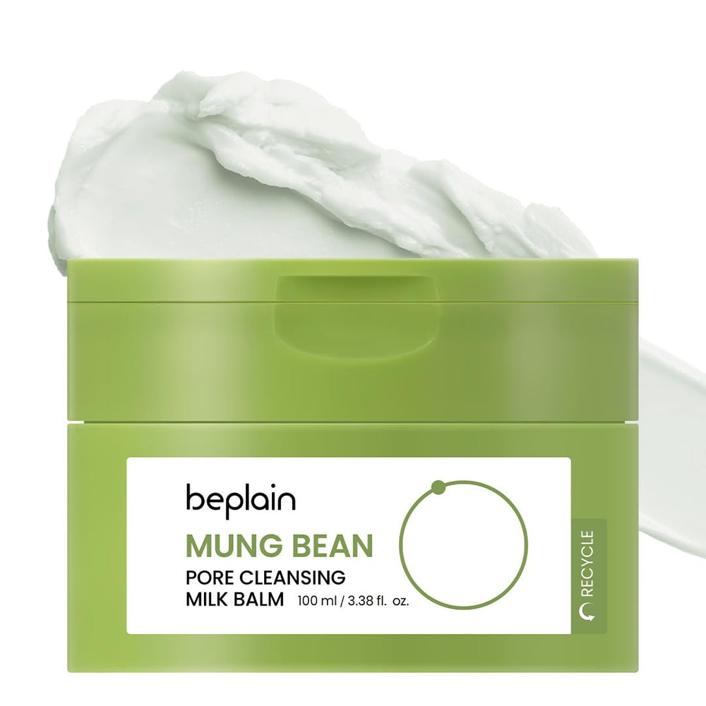beplain mung bean pore cleansing milk balm in a jar melting makeup gently
