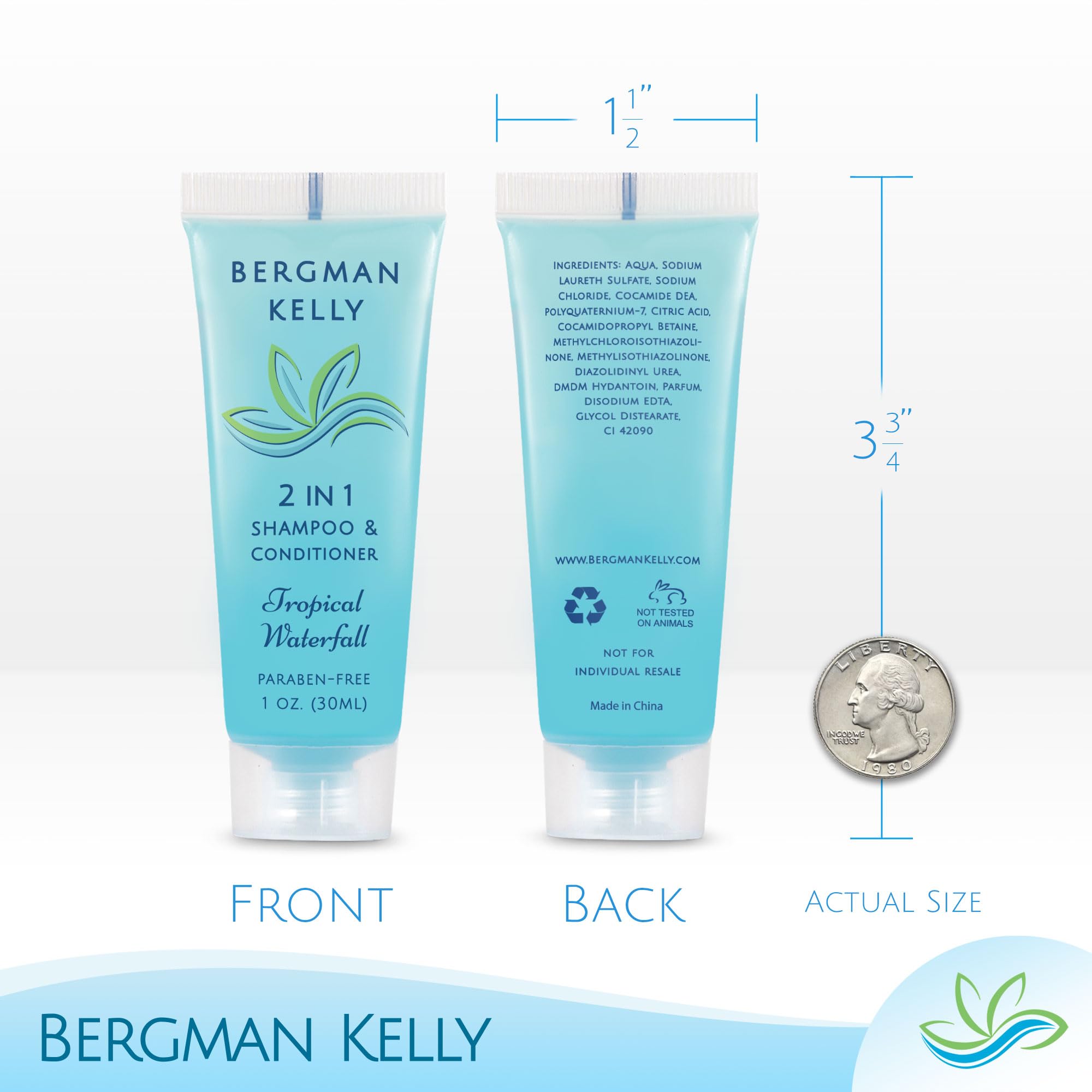 Foil-sealed Bergman Kelly 2-in-1 tube ensures leak protection and freshness.