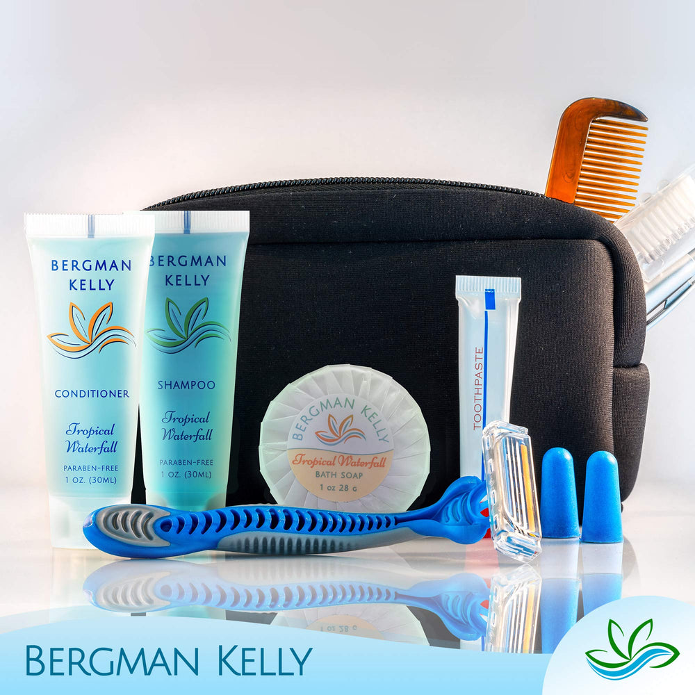 BERGMAN KELLY 100-item bulk toiletry set for guest rooms